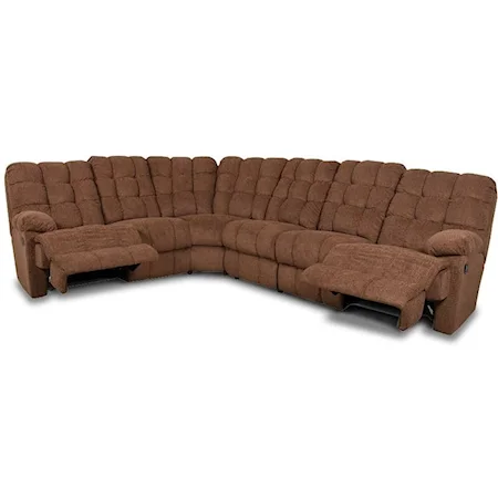 6 Piece Reclining Sectional with Tufted Back